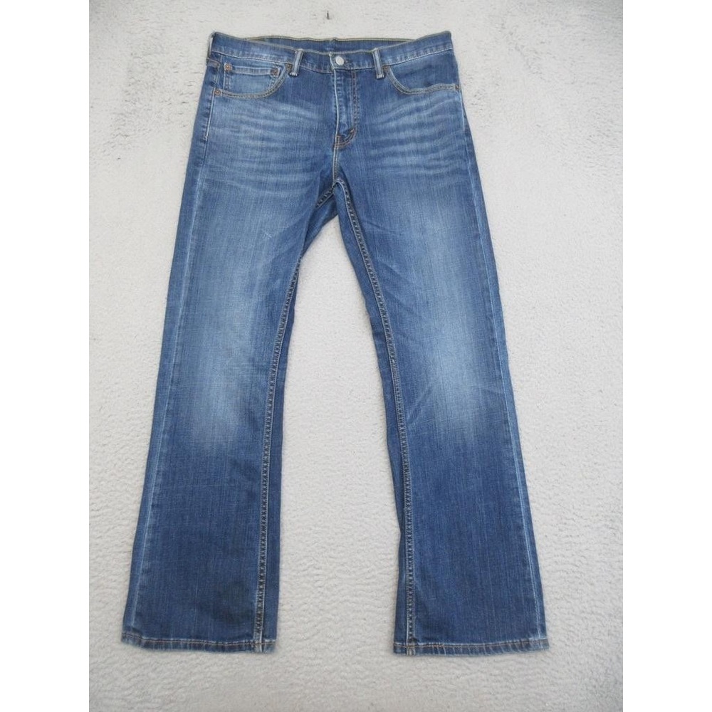 Levis 527 Bootcut Jeans Mens 34x30 Blue Medium Wash Slim Stretch Denim Casual